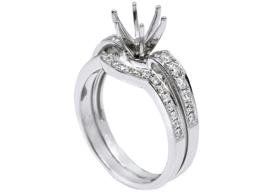 L'OEM montent semi Ring Settings, 0.18ct 1.5mm Diamond Ring naturel