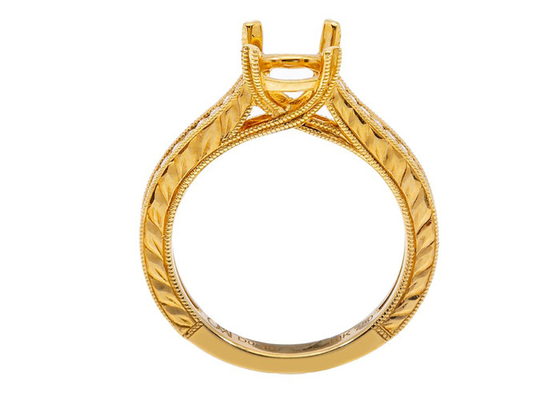 Le vrai rond de Diamond Semi Mount Jewelry Ring forment le diamètre 1.6-1.7mm 0.61ct