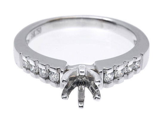 0.2ct 8pcs montent semi l'ODM de matériel d'or blanc de Diamond Ring 14K pour le cadeau