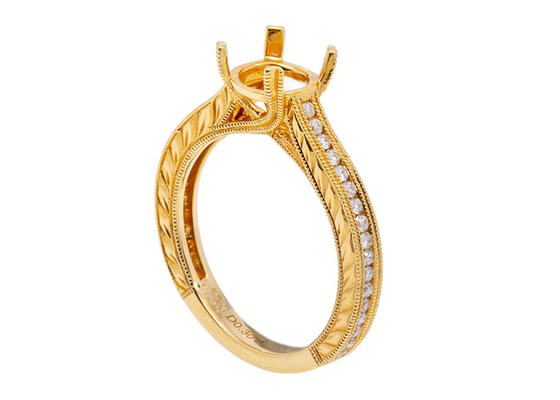 Le vrai rond de Diamond Semi Mount Jewelry Ring forment le diamètre 1.6-1.7mm 0.61ct