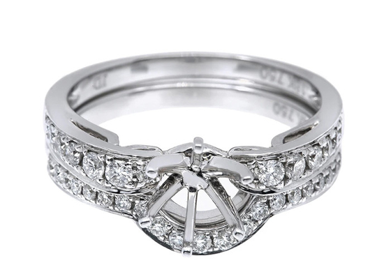 L'OEM montent semi Ring Settings, 0.18ct 1.5mm Diamond Ring naturel