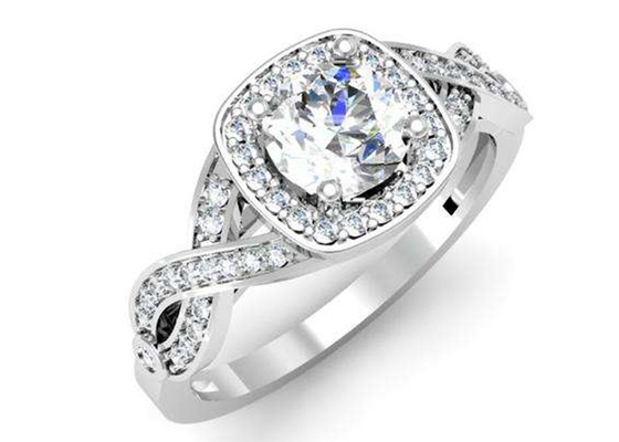 les anneaux de bâti de l'or 14k blanc de 0.38ct 1.3mm semi amortissent la coupe pour l'anniversaire