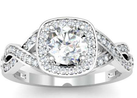 les anneaux de bâti de l'or 14k blanc de 0.38ct 1.3mm semi amortissent la coupe pour l'anniversaire