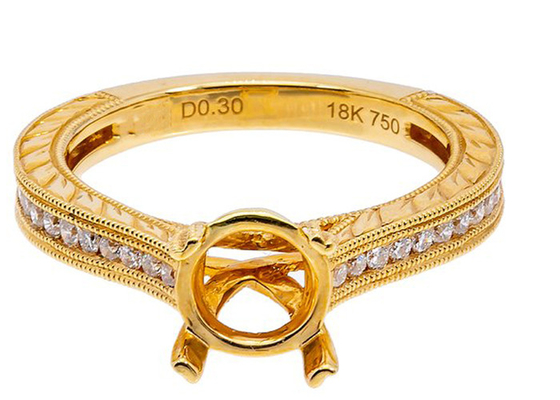 Le vrai rond de Diamond Semi Mount Jewelry Ring forment le diamètre 1.6-1.7mm 0.61ct