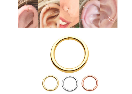 anneau perçant 1/4inches 5/16inches 3/18inches de l'or 14k pour l'oreille de lèvre de nez