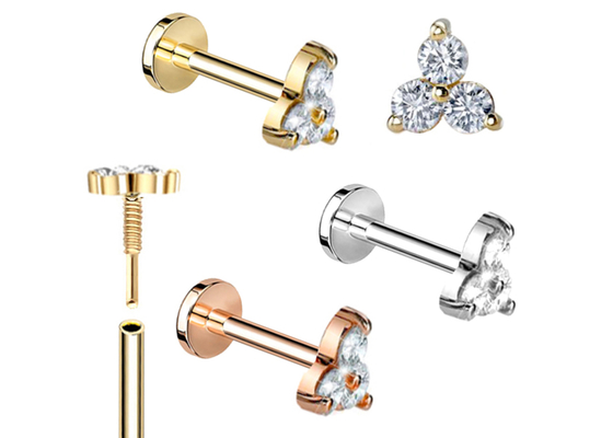 Dimension perçante de la forme 5mm 8mm 10mm de Barbell de boucle d'oreille de bijoux de corps d'or d'hélice