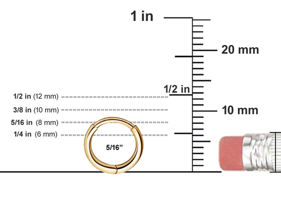 ODM d'OEM perçant de boucle d'oreille de bijoux de corps de l'or 14K avec le diamant de rectangle