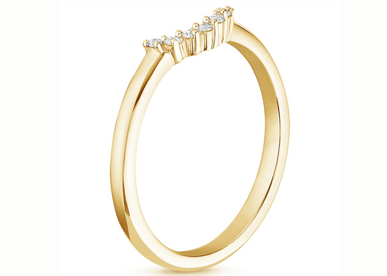 anneaux empilables d'or jaune de 0.15ct 14k, taille 1.5mm en pierre de Diamond Stacking Rings 2mm