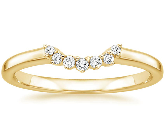 anneaux empilables d'or jaune de 0.15ct 14k, taille 1.5mm en pierre de Diamond Stacking Rings 2mm