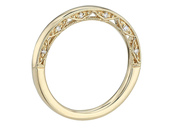 Dimension classique de l'anneau d'or 9K 0.12ct 1.3MM avec le diamant naturel
