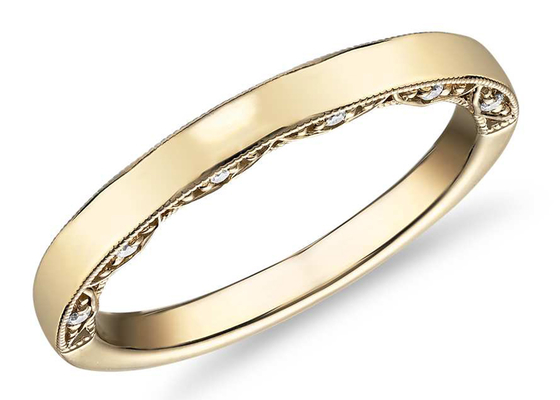 Dimension classique de l'anneau d'or 9K 0.12ct 1.3MM avec le diamant naturel