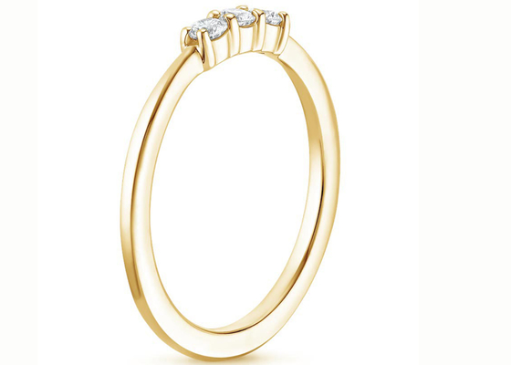 Bijoux de l'or 14K jaune de la taille 3mm de pierre, 3 engagement en pierre Ring Claw Setting Type