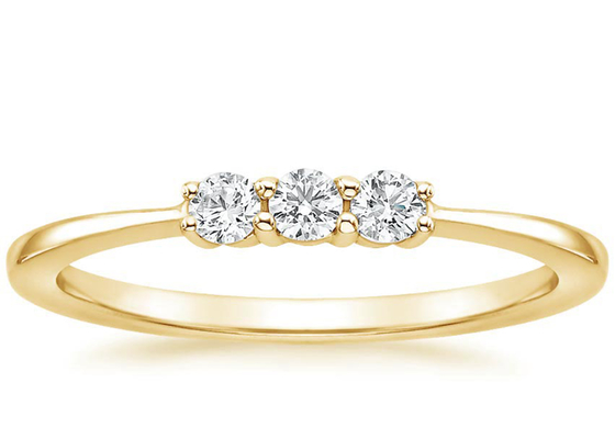 Bijoux de l'or 14K jaune de la taille 3mm de pierre, 3 engagement en pierre Ring Claw Setting Type