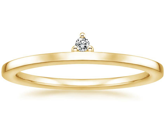 engagement Ring Claw de solitaire d'or jaune de 0.02ct 2mm plaçant le type