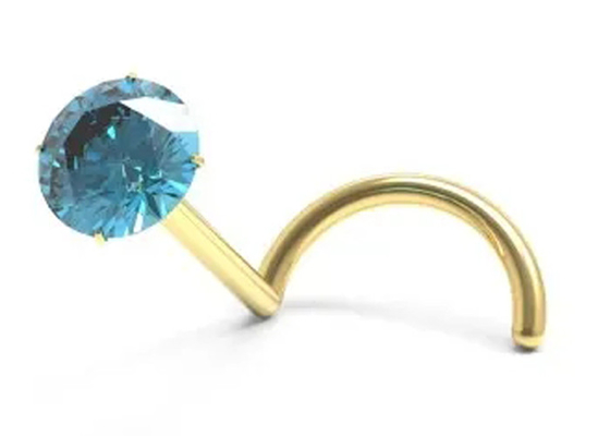 Perforation de nez d'or de la vis 18K avec 1.5mm-3mm Garnet Stone naturel