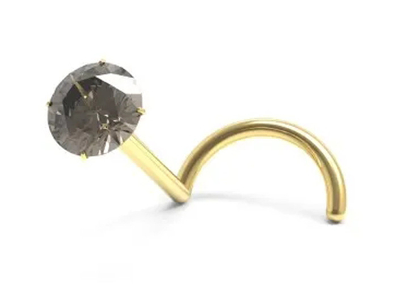 Perforation de nez d'or de la vis 18K avec 1.5mm-3mm Garnet Stone naturel