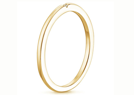 Taille minuscule de bande des bijoux 0.04ct 2.0mm-2.3mm d'or jaune du diamant 14K de solitaire