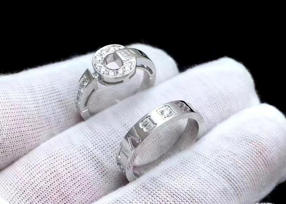Fourche plaçant l'anneau 0.48ct de bijoux de l'or massif 18K pour la largeur de la promesse 4mm-6mm