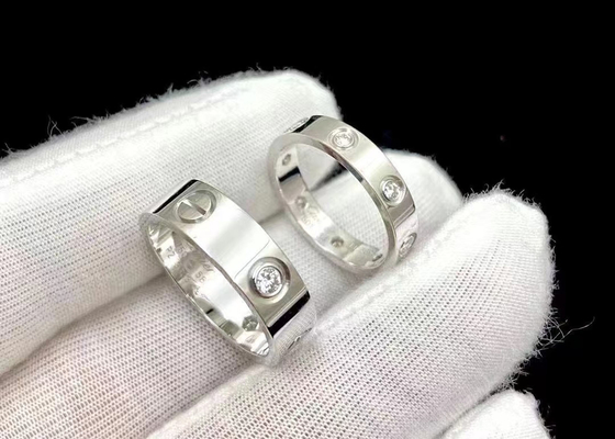 largeur de Ring With Diamond 4mm-6mm de bijoux d'or massif de 0.41ct 18K
