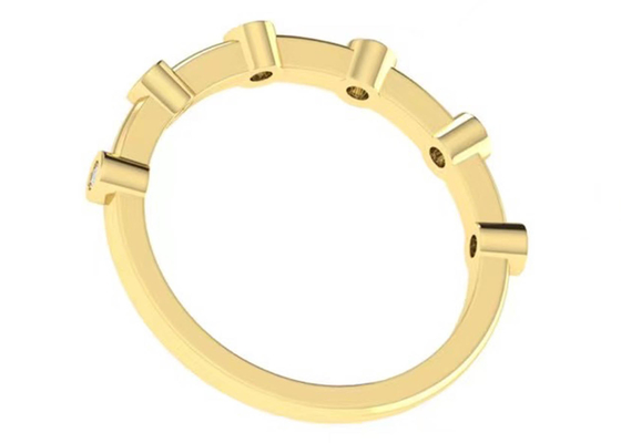6pcs OEM de coupe de série des diamants 18k Rose Gold Ring 1.5mm pour l'engagement