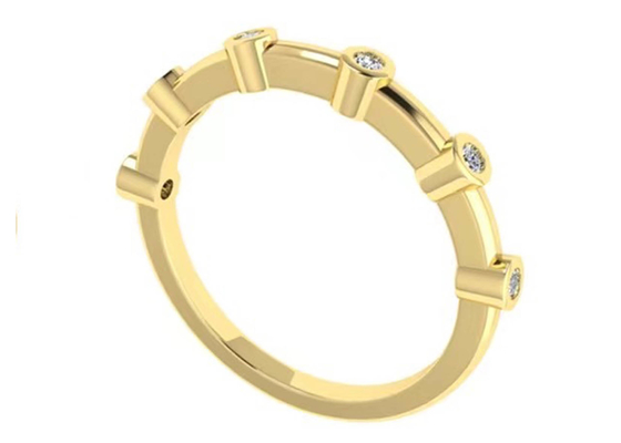 6pcs OEM de coupe de série des diamants 18k Rose Gold Ring 1.5mm pour l'engagement