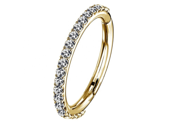 Griffe articulée de Clicker d'or du septum 14k plaçant le type avec le diamant de 1.3mm
