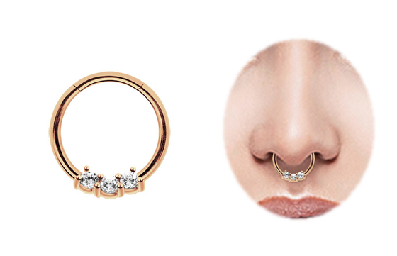 Anneau de nez d'anneau, de 8mm et de 10mm de septum d'or de l'hélice 14k pour l'usage quotidien