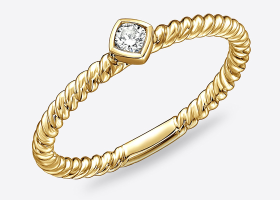 Anneau carré de septum d'or massif du diamant 14k, anneau 1.0mm×10mm de narine de cercle