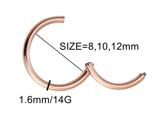 Clicker d'or blanc de Periceing, ODM d'OEM de boucles d'oreille de cercle de l'or 14k pour l'anniversaire