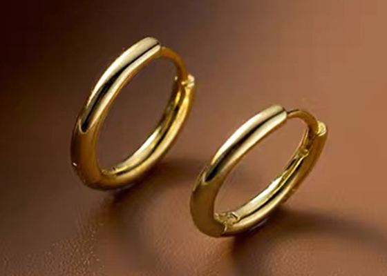 ODM sexy de boucles d'oreille de cercle d'or de l'hélice 14k pour la dimension des femmes 1.2mm×10mm