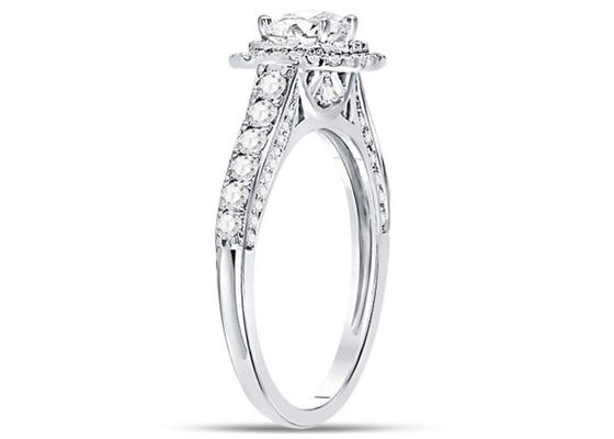 les bijoux d'or massif de 3.65g 14K, 0.8ct ajustent l'or blanc Diamond Rings des femmes