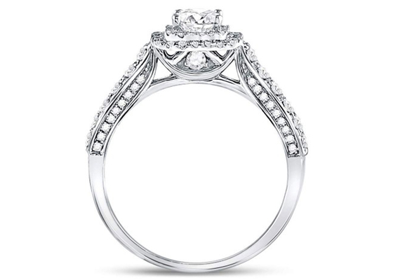 les bijoux d'or massif de 3.65g 14K, 0.8ct ajustent l'or blanc Diamond Rings des femmes