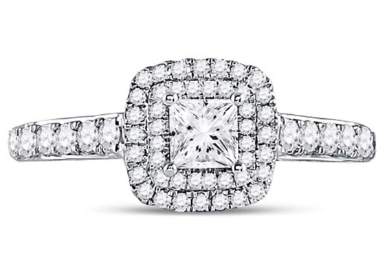 les bijoux d'or massif de 3.65g 14K, 0.8ct ajustent l'or blanc Diamond Rings des femmes