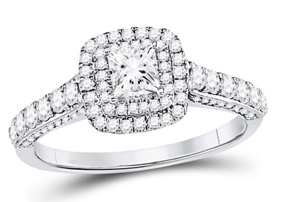 les bijoux d'or massif de 3.65g 14K, 0.8ct ajustent l'or blanc Diamond Rings des femmes