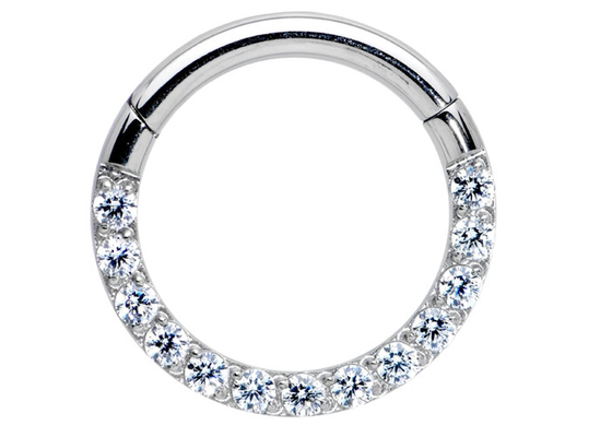 anneau perçant de tragus des diamants 0.1ct, nez Ring Inner Dia d'or blanc 8-15mm