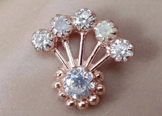 diamant 0.05ct de 18K Rose Gold Nose Ring With pour l'ODM d'OEM quotidien d'usage