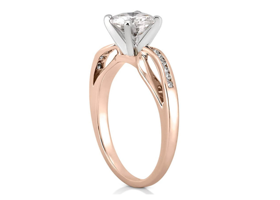 Bijoux Diamond Ring, mariage Ring Round Cut d'OEM d'ODM de l'or 14k blanc
