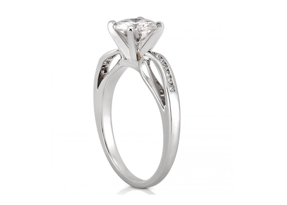 Bijoux Diamond Ring, mariage Ring Round Cut d'OEM d'ODM de l'or 14k blanc