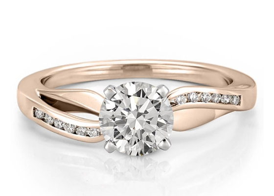 Bijoux Diamond Ring, mariage Ring Round Cut d'OEM d'ODM de l'or 14k blanc