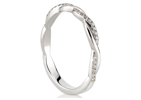 vrai ODM de coupe de rond de Diamond Jewellery Ring 0.3ct de l'or 14K blanc pour l'engagement