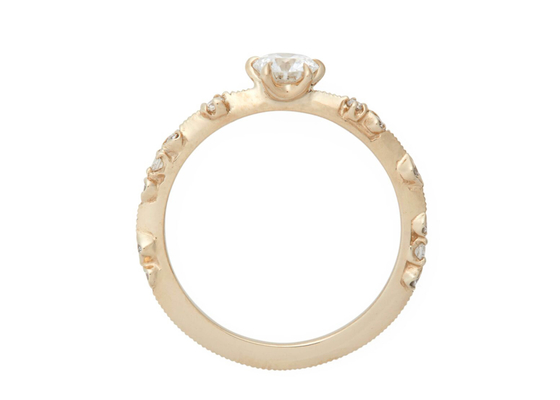 ODM de Diamond Jewellery Ring 14K 18K Rose Gold Material de taille de 4mm vrai