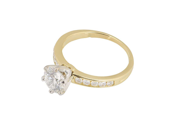 or 11pcs blanc 0,1 carats Diamond Ring, le RD3.0MM des femmes d'anneau d'or massif de 3.21g 14k