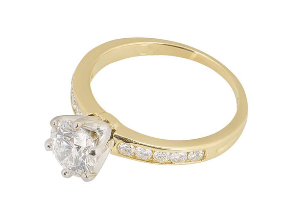 or 11pcs blanc 0,1 carats Diamond Ring, le RD3.0MM des femmes d'anneau d'or massif de 3.21g 14k