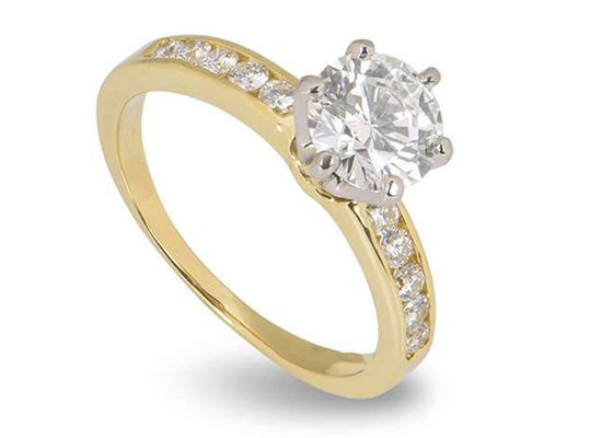 or 11pcs blanc 0,1 carats Diamond Ring, le RD3.0MM des femmes d'anneau d'or massif de 3.21g 14k