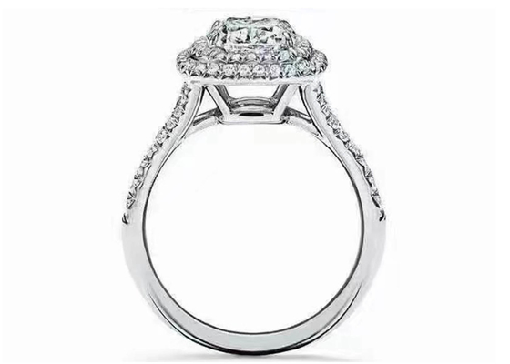 Halo de coupe de coussin d'OEM épousant Ring Set avec le diamant de 66pcs 1.2ct