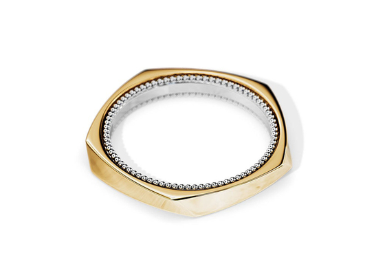 Deux rotatifs Tone Gold Wedding Rings, ODM d'OEM géométrique de bagues de fiançailles de 2.5MM