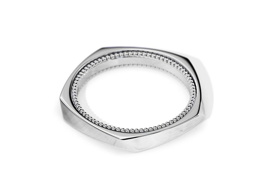 Deux rotatifs Tone Gold Wedding Rings, ODM d'OEM géométrique de bagues de fiançailles de 2.5MM