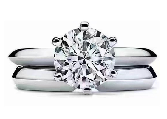 engagement Ring Setting d'or blanc de la coupe 18k de série de 5mm avec l'ODM des diamants 8pcs