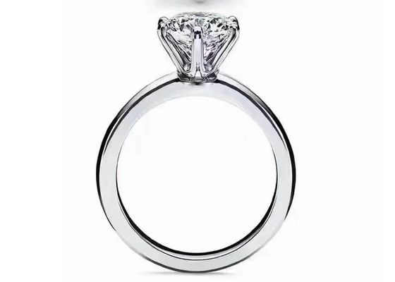 engagement Ring Setting d'or blanc de la coupe 18k de série de 5mm avec l'ODM des diamants 8pcs