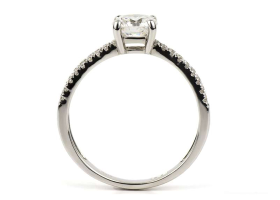 0.1ct poids de la coupe de rond de bijoux d'or massif du diamant 14K 3.21g pour l'engagement